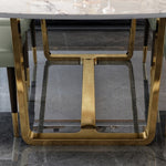 minimalist stainless steel and marble table design with luxurious golden accents part pay 1