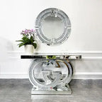 Nasa Luxury Gold and Diamond Mirrored Surface Console