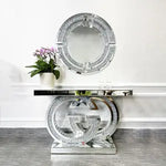 Nasa Luxury Gold and Diamond Mirrored Surface Console