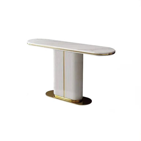 Meesah Modern White Flute Console Table
