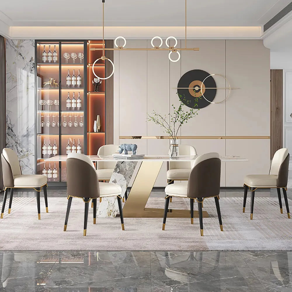 Alivia Luxury Modern 8 Seater Dining Table Set