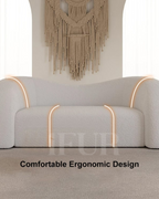 Aurora Plush White Boucle Luxury 3 Seater Sofa