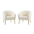 Luma Modern Upholstered Living Room Chair Barrel Chair with Metal Legs