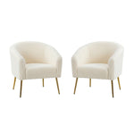 Luma Modern Upholstered Living Room Chair Barrel Chair with Metal Legs