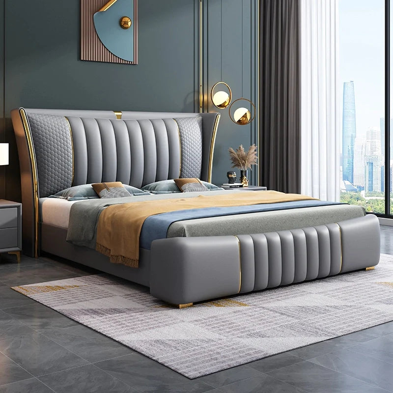 Serenzo Luxury Upholstered Bed In Leatherette