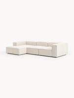 The Elara Corner Sofa — Four-Seater, Beige Linen-Blend Upholstery