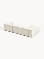The Elara Corner Sofa — Four-Seater, Beige Linen-Blend Upholstery