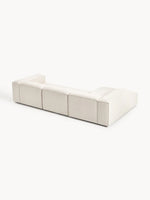 The Elara Corner Sofa — Four-Seater, Beige Linen-Blend Upholstery