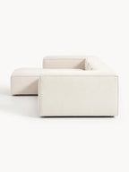 The Elara Corner Sofa — Four-Seater, Beige Linen-Blend Upholstery