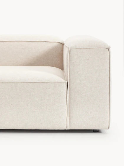 The Elara Corner Sofa — Four-Seater, Beige Linen-Blend Upholstery
