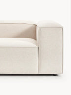 The Elara Corner Sofa — Four-Seater, Beige Linen-Blend Upholstery