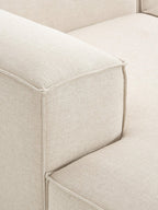 The Elara Corner Sofa — Four-Seater, Beige Linen-Blend Upholstery