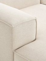 The Elara Corner Sofa — Four-Seater, Beige Linen-Blend Upholstery