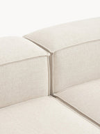 The Elara Corner Sofa — Four-Seater, Beige Linen-Blend Upholstery