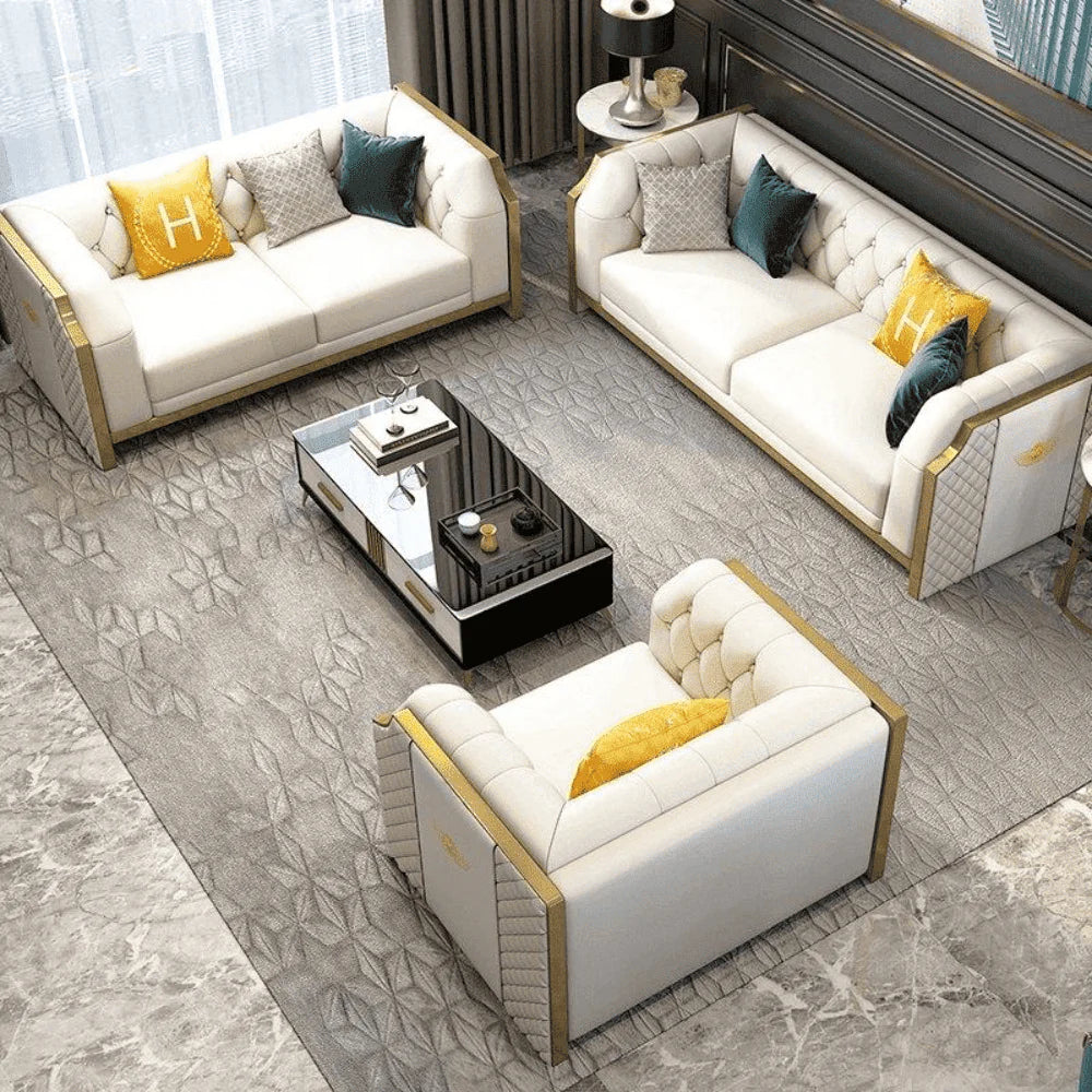 Ruhani Luxury Chesterfield Sofa Set For Living Room