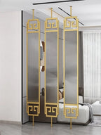 Zoha Metal Partition With Fluted Glass