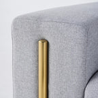 Colossal Modern Gray Cotton & Linen Upholstered Sofa