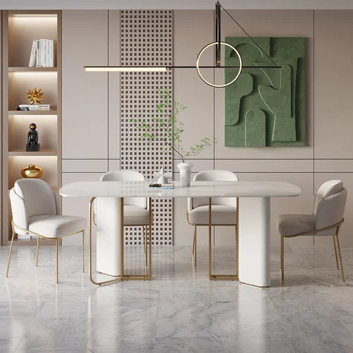 Metaphor White Luxury Modern Dining Set
