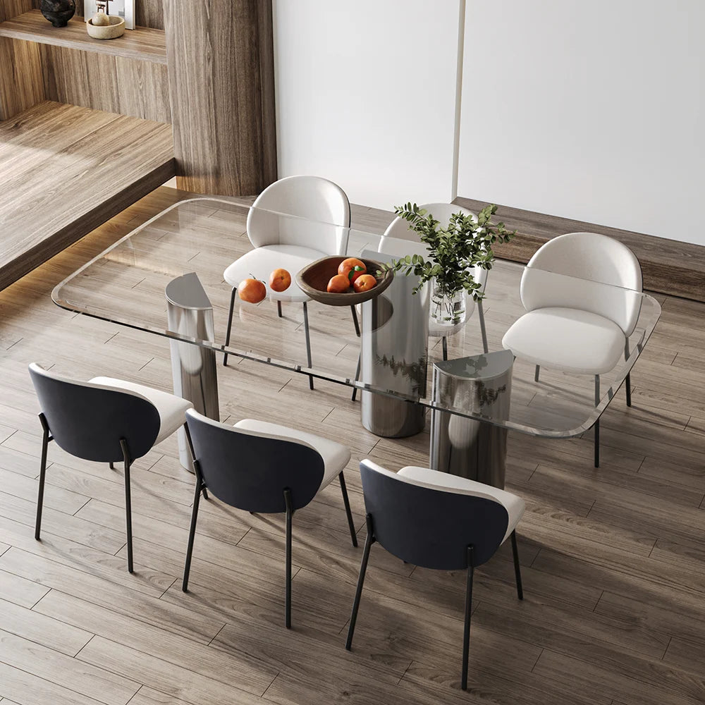Gossy Modern Glass Top Dining Set