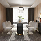 Baloma Modern Luxury Black Dining Set With Cabinet
