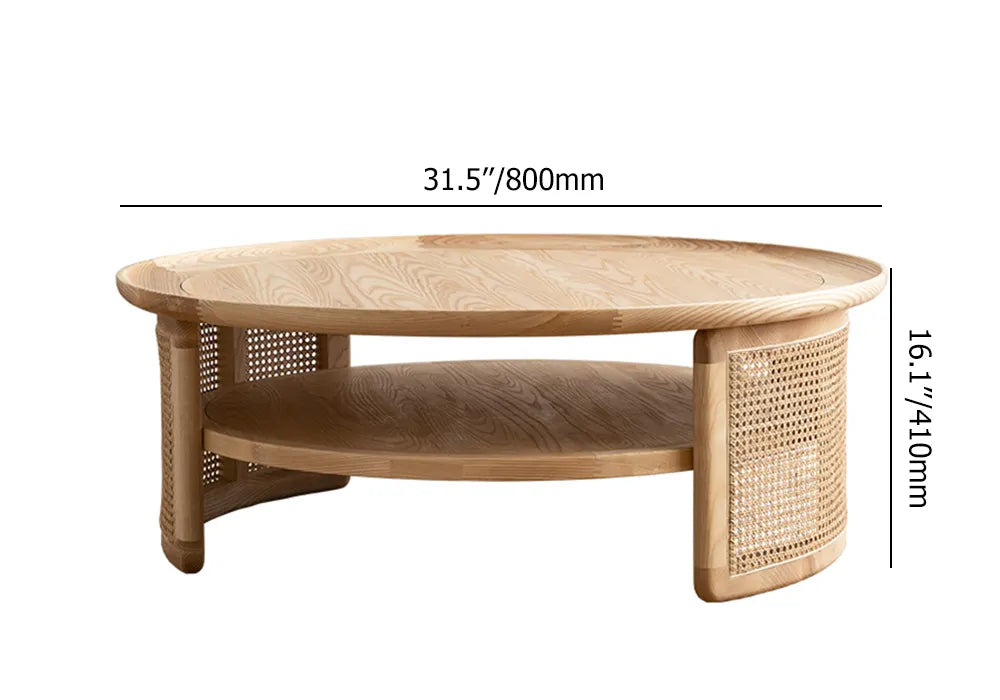 Lime Boho Round Wood Center Table