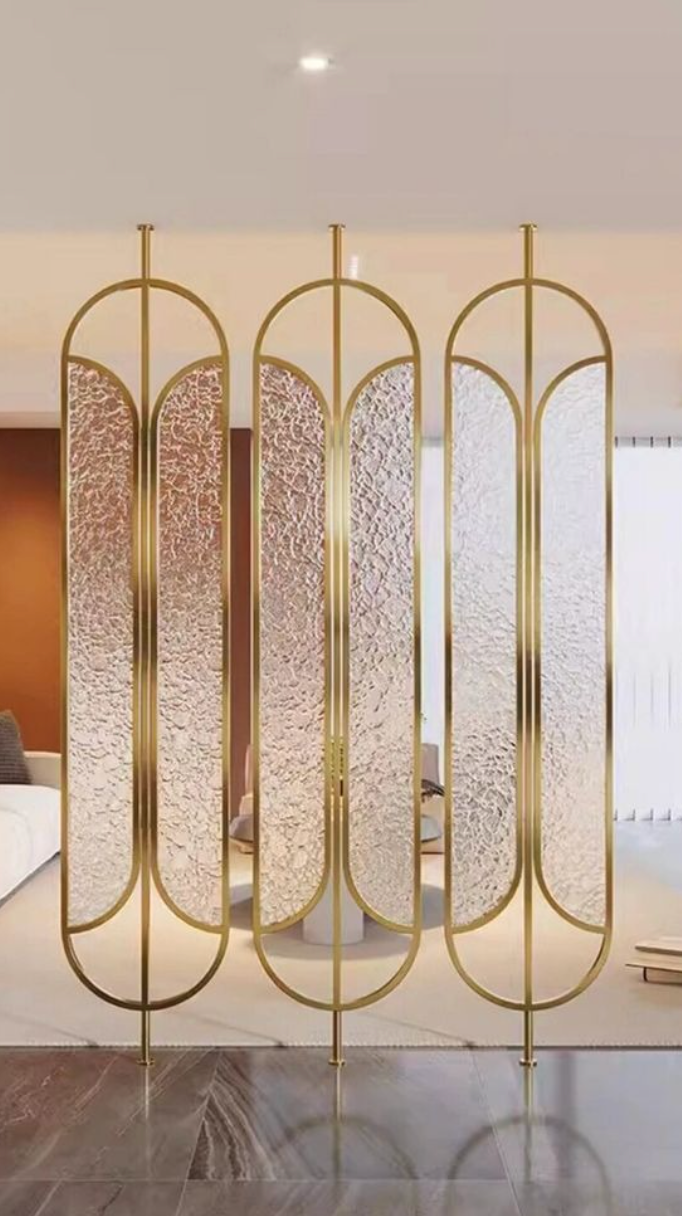 Loral Fluted Glass Metal Partition