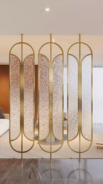 Loral Fluted Glass Metal Partition