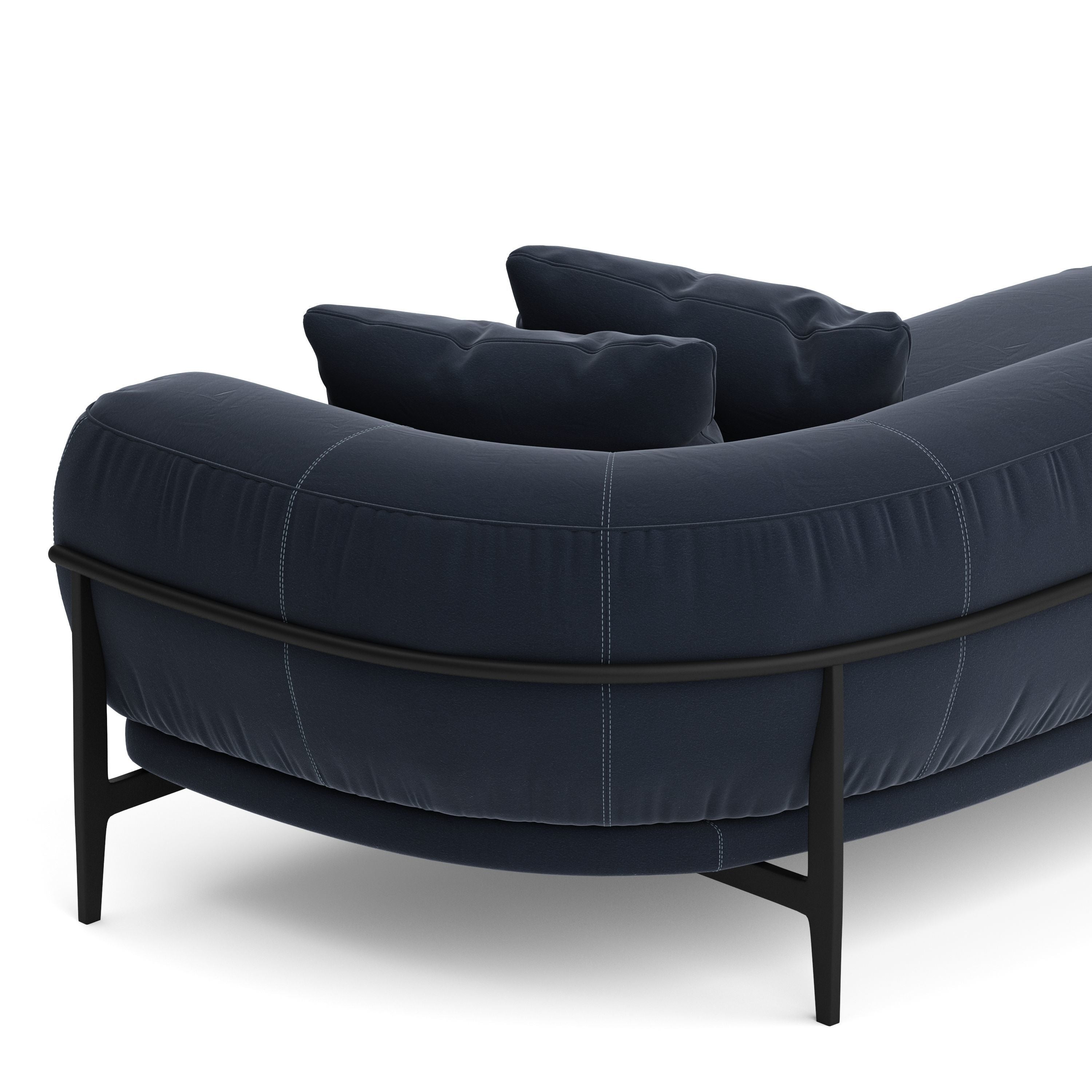 Kelva 3 Seater Modern Curvy Sofa