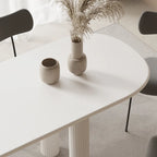 Ryma Modern Oval White 8 Seater Dining Table