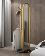 Kelva Clothes hanger with Floor mirror and marble base