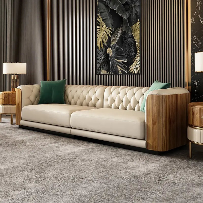 Fila Modern Faux Leather Off White Sofa Set