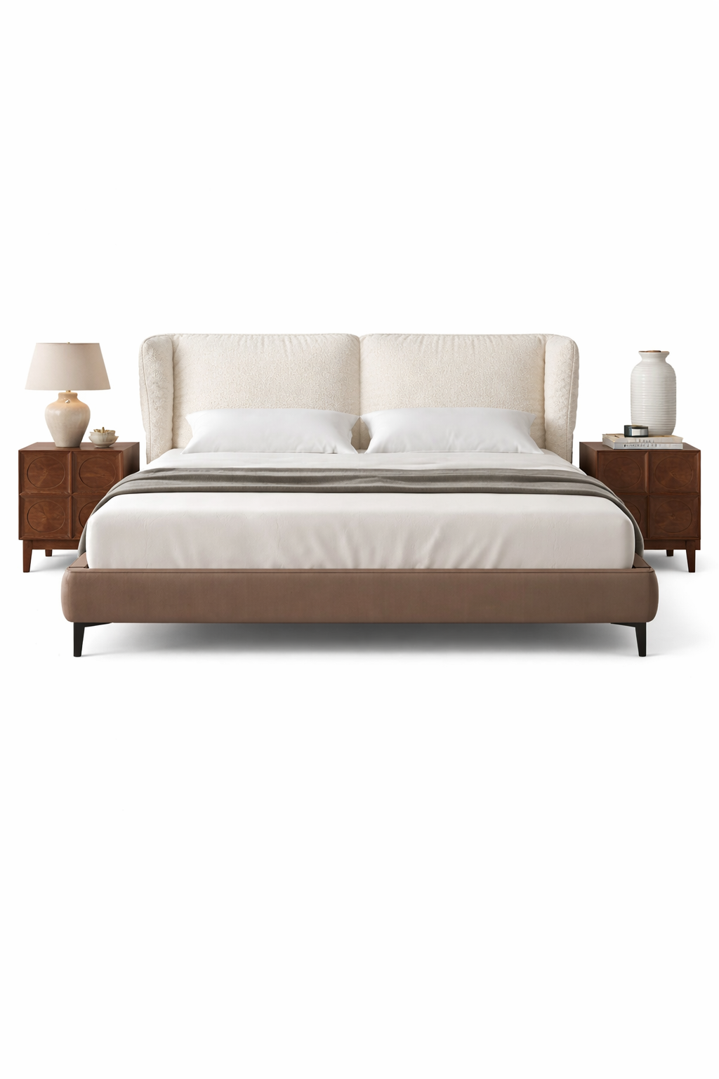Mocha Modern Minimalist Dual Color Bed With Storage