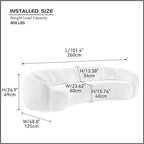 Cura 3 Seater Modern 4 Seater Boucle Curvy Sofa