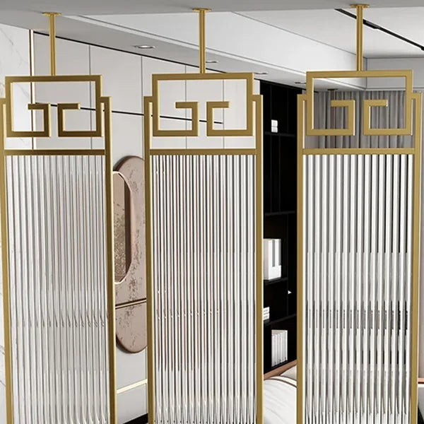 Zoha Metal Partition With Fluted Glass