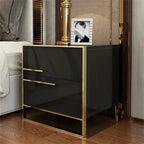 Sam Modern Luxury Black & Gold Bed Side Table