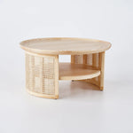 Lime Boho Round Wood Center Table
