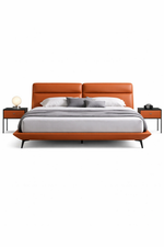 Opulent Luxury Upholstered Bed In Leatherette