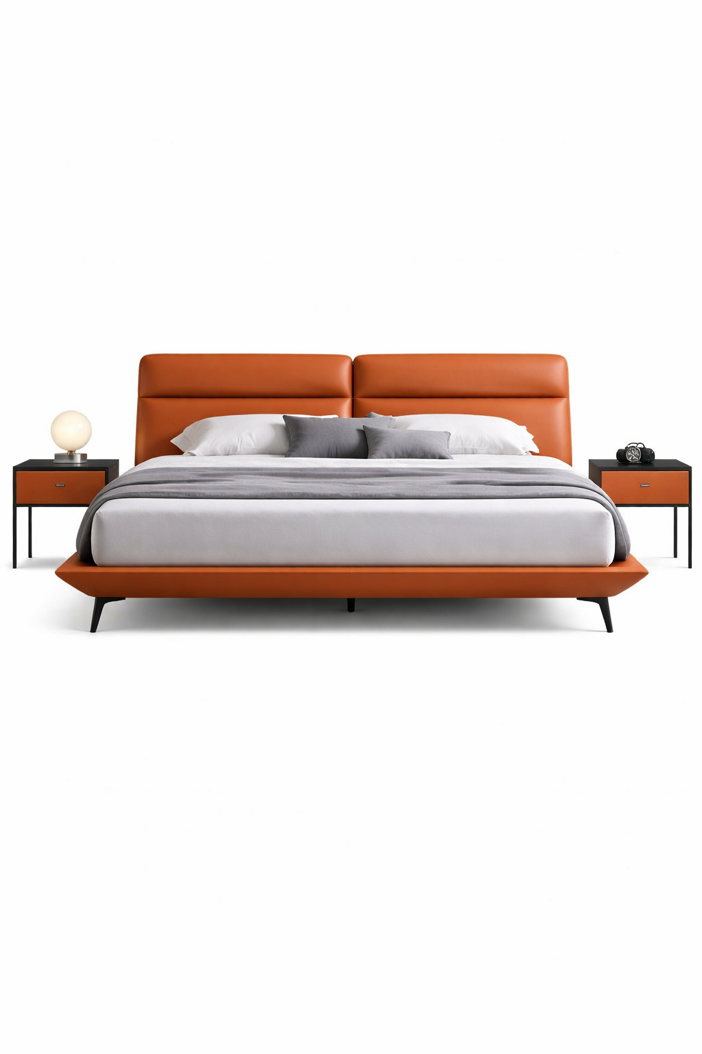 Opulent Luxury Upholstered Bed In Leatherette