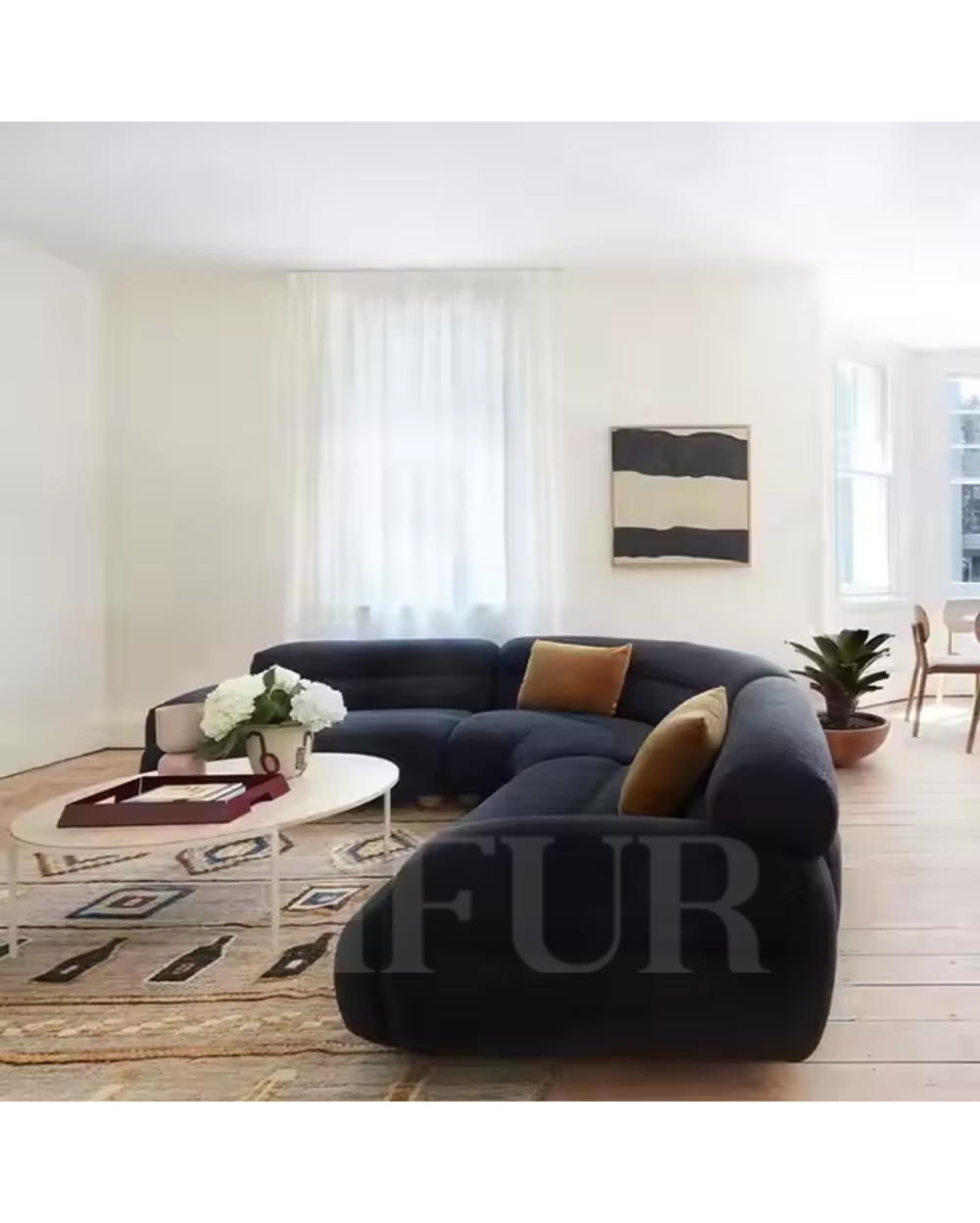Luano L Shaped Upholstered Boucle 8 Seater Sofa Set