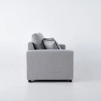 Colossal Modern Gray Cotton & Linen Upholstered Sofa