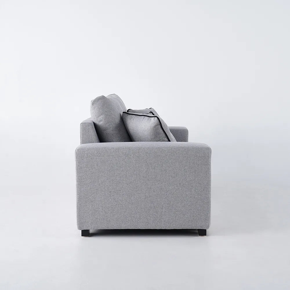 Colossal Modern Gray Cotton & Linen Upholstered Sofa