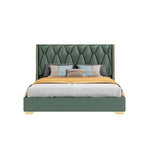 Urbanic Modern Green & Gold Velvet Bed
