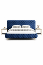 Antara Modern Tufted Upholstered Bed in Blue