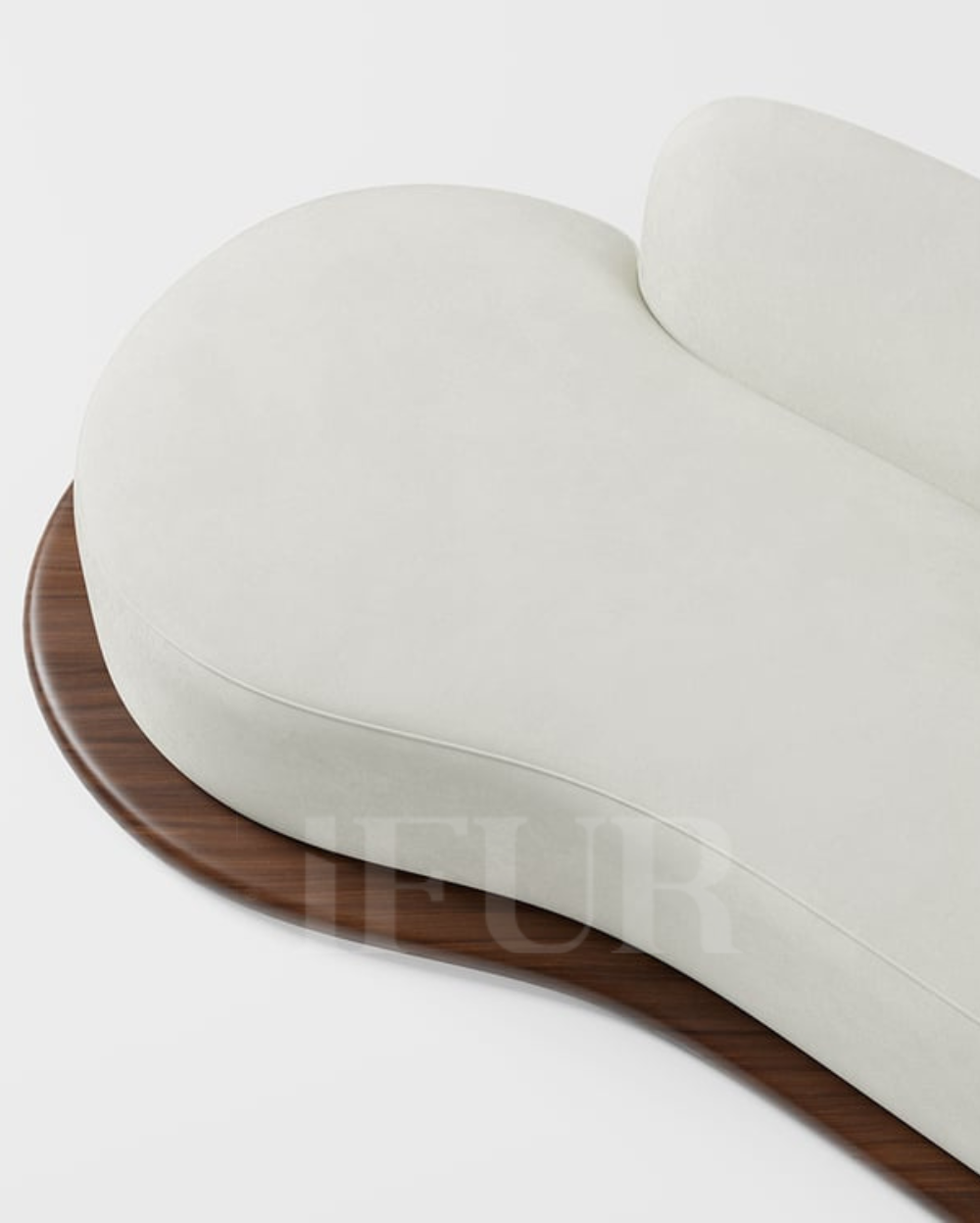 Arcadia Flow 5 Seater Curved Sofa with Low Back Wooden Base