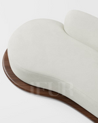 Arcadia Flow 5 Seater Curved Sofa with Low Back Wooden Base