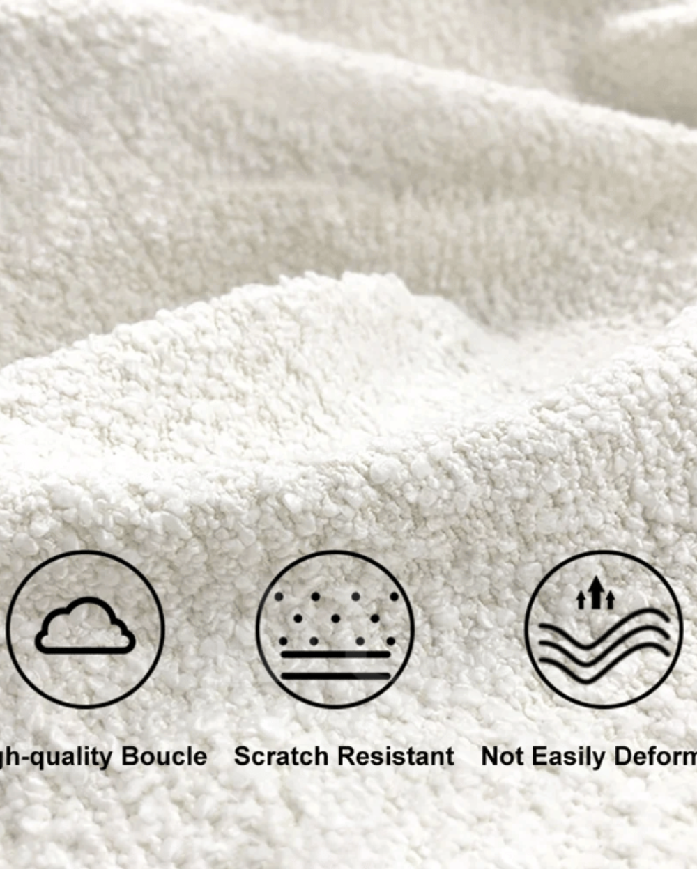 Aurora Plush White Boucle Luxury 3 Seater Sofa