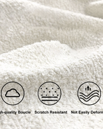 Aurora Plush White Boucle Luxury 3 Seater Sofa