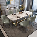 minimalist stainless steel and marble table design with luxurious golden accents part pay 1