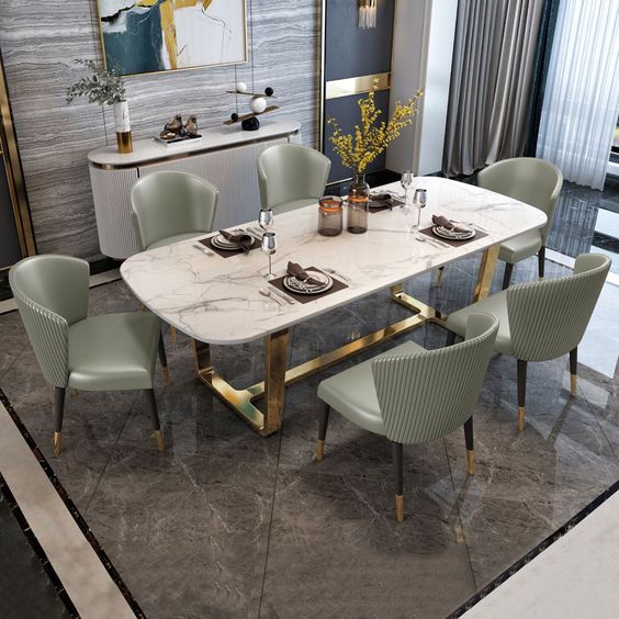 minimalist stainless steel and marble table design with luxurious golden accents part pay 1