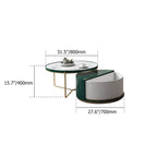 Sanco Modern Round Centre Table with Storage Rotatable Drawers